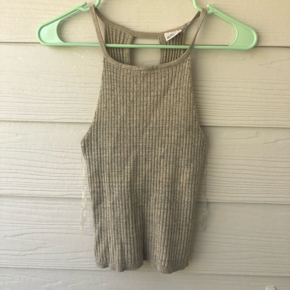 High neck sweater crop top